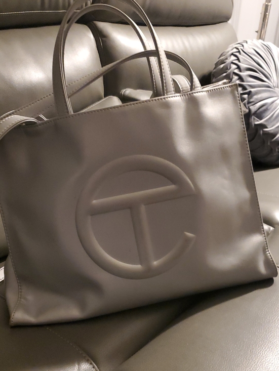 Telfar Handbags - Telfar Gray Embossed Logo Tote